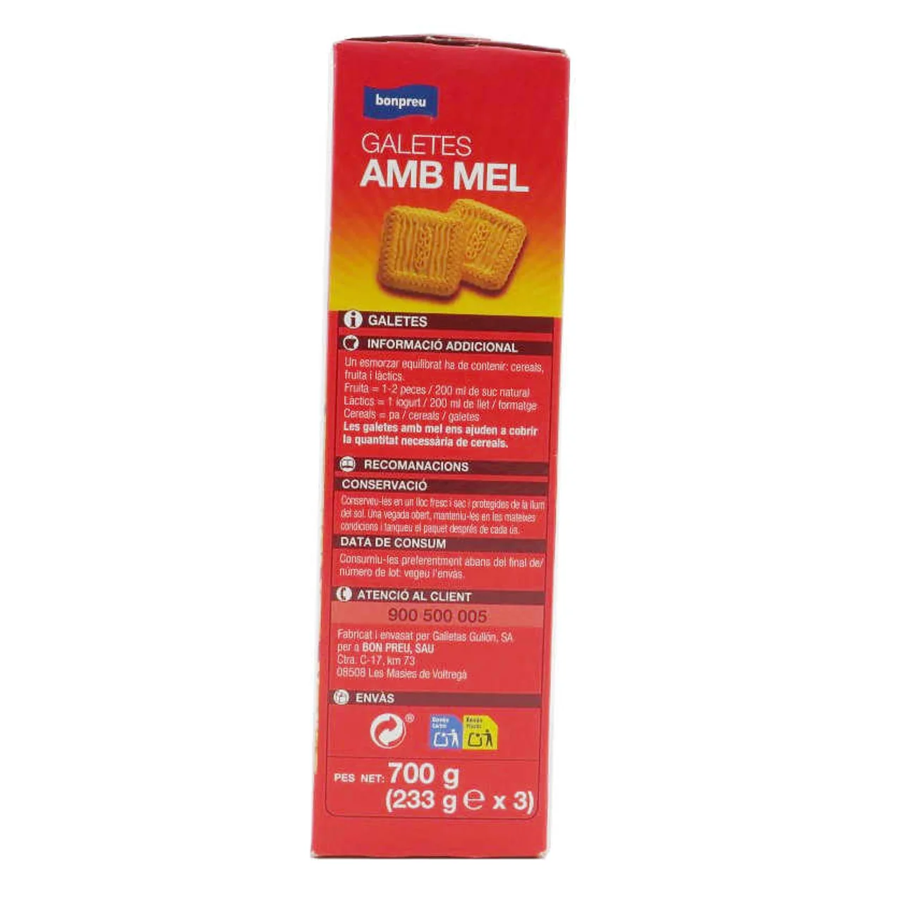 BONPREU Galletas con miel