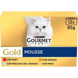 Imagen de GOURMET GOLD Menjar humit Mousse de carn i peix per a gat