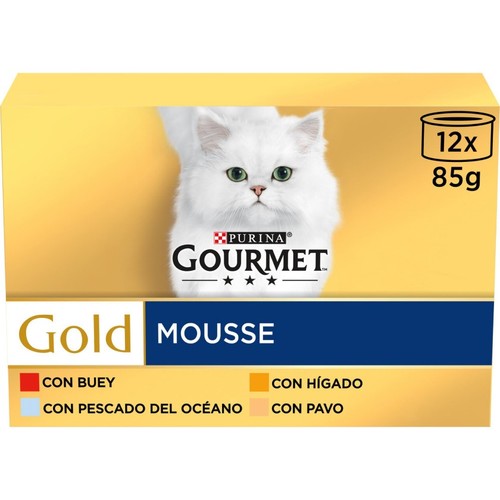 GOURMET GOLD Menjar humit Mousse de carn i peix per a gat
