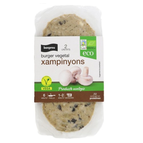 BONPREU Burger vegetal xampinyons ecològica