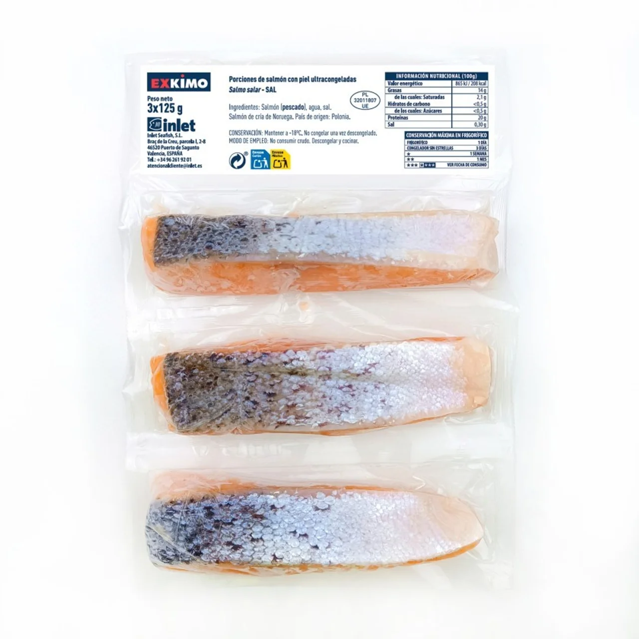 Supremas de salmón con piel