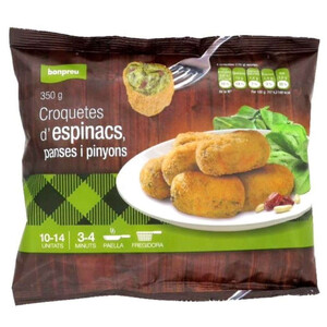 BONPREU Croquetes d'espinacs panses i pinyons