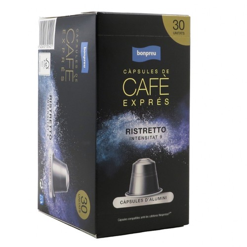 BONPREU Càpsules de cafè Ristretto Intensitat 9