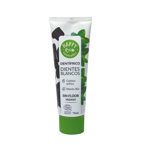 HAPPYBIO Dentifrici sense fluor blanquejant carbó actiu ecològic