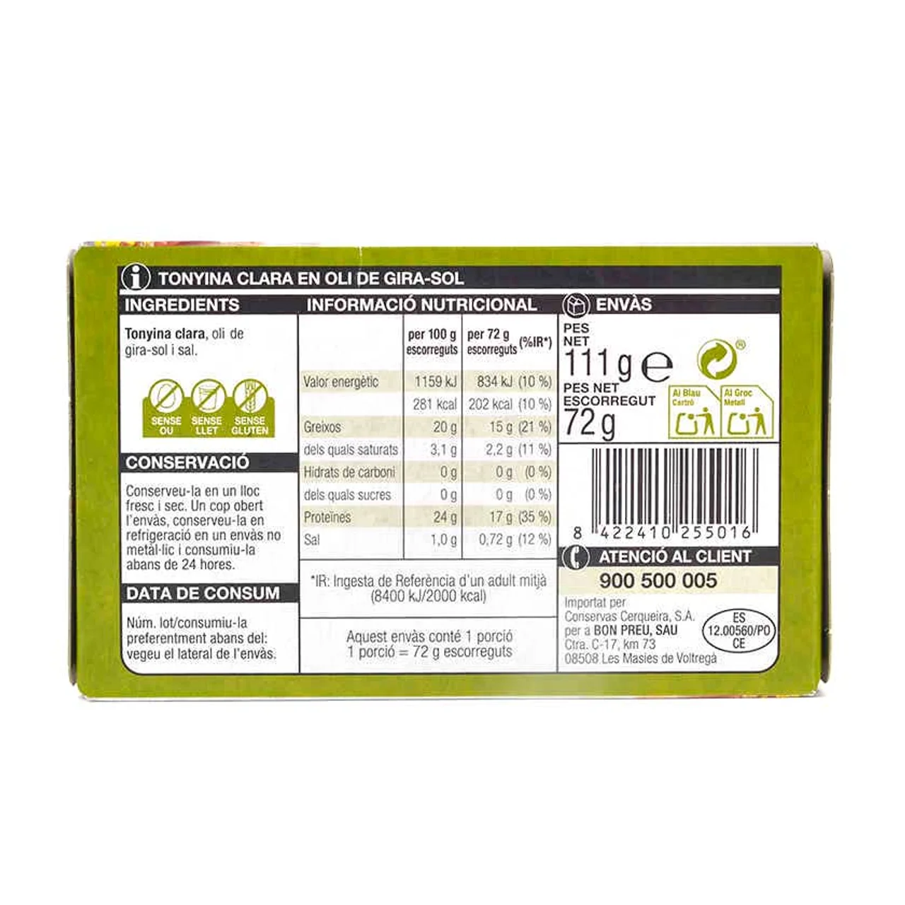 BONPREU Atúnclaro en aceite de girasol