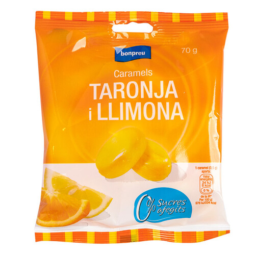 BONPREU Caramels sabor taronja i llimona s/sucre