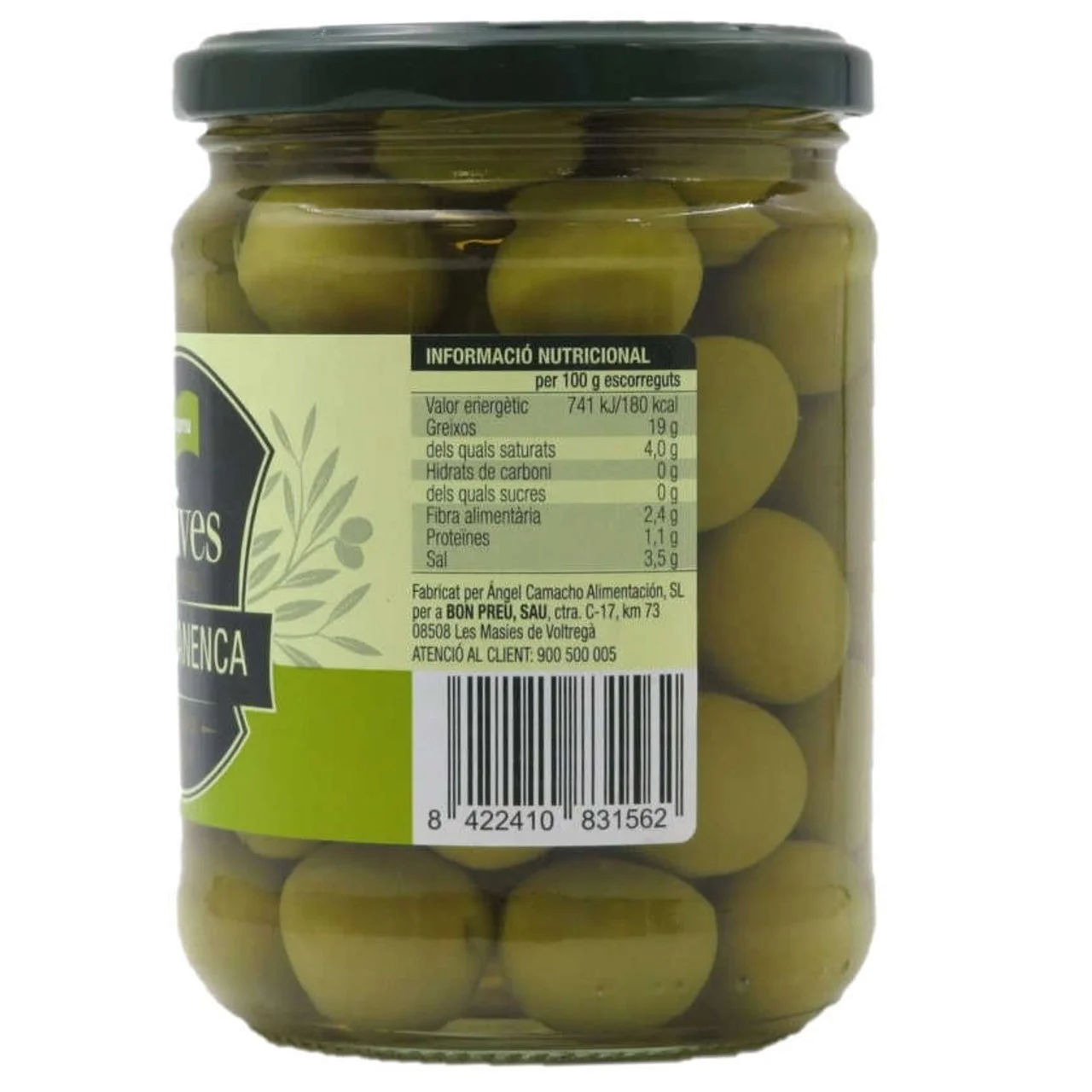 BONPREU Aceitunas manzanilla selecta con hueso