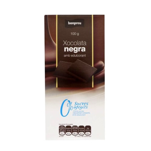 BONPREU Xocolata negra 0% sucres afegits