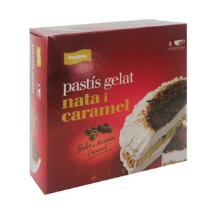 BONPREU Pastel helado de nata y caramelo