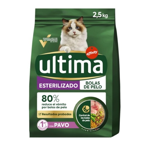 ULTIMA Menjar de gall dindi per a gat esterililtzat boles de pèl