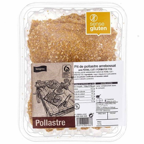 BONPREU Pit de pollastre arrebossat amb pernil i formatge fos