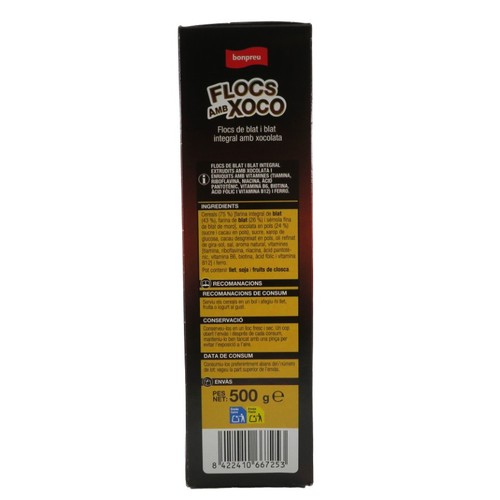 BONPREU Flocs de blat i blat integral amb xocolata