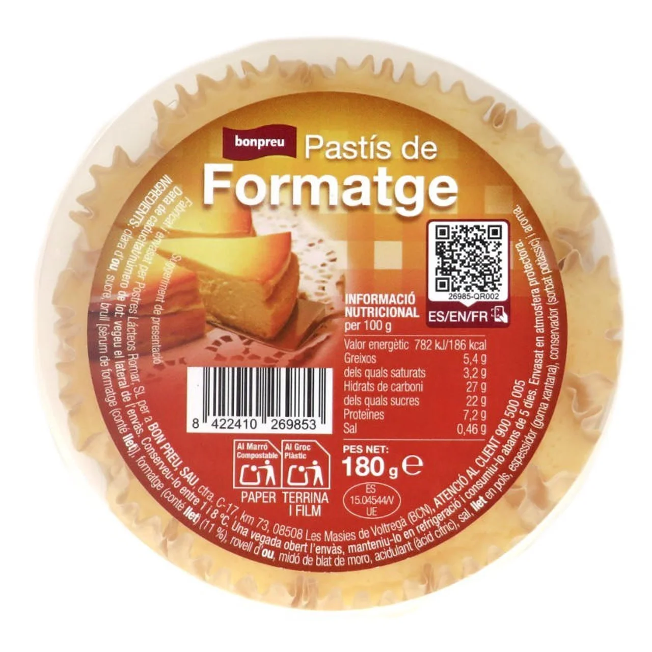 BONPREU Tarta de queso