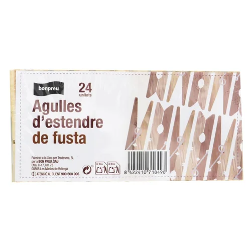 BONPREU Pinzas de tender de plástico XL