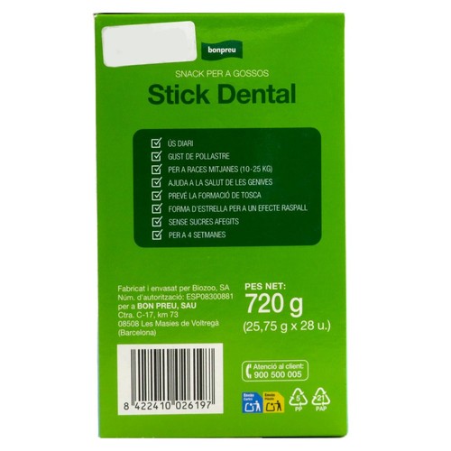 BONPREU Snack dental per a gos de raça mitjana