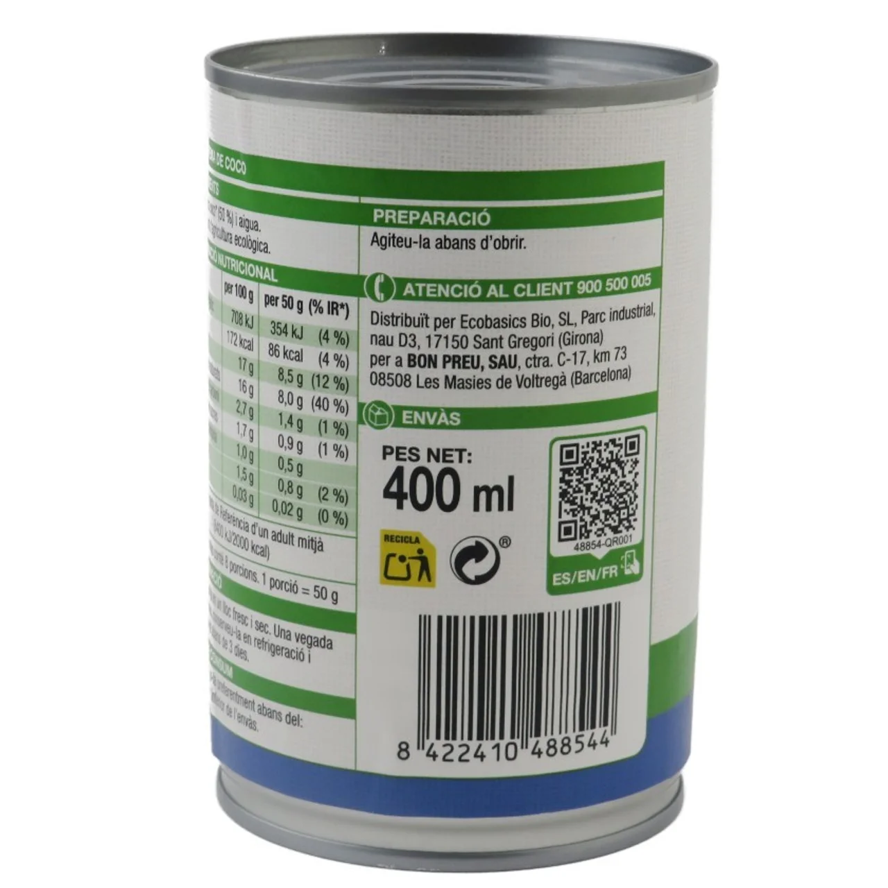 BONPREU Crema de coco ecológica