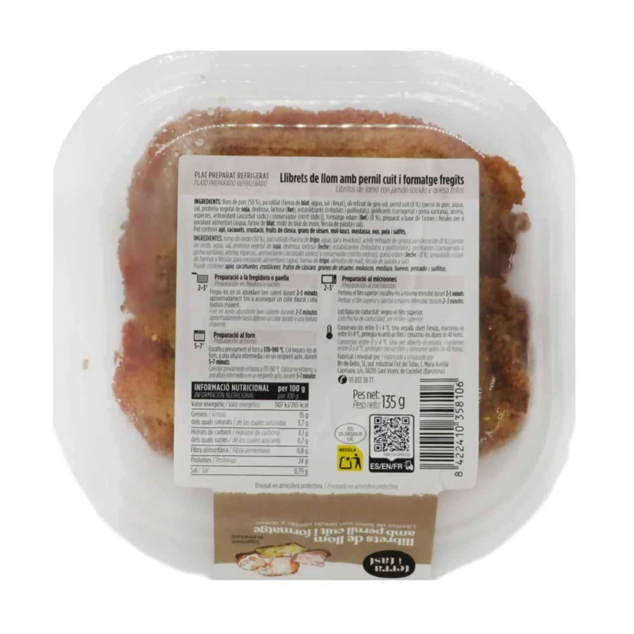 TERRA I TAST Libritos de lomo con jamón cocido y queso