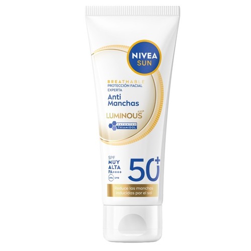 NIVEA SUN Fluid solar facial antitaques Luminous FPS 50 molt alta