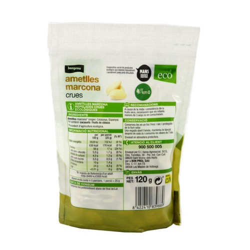 BONPREU Ametlles crues marcona Km0 ecològiques