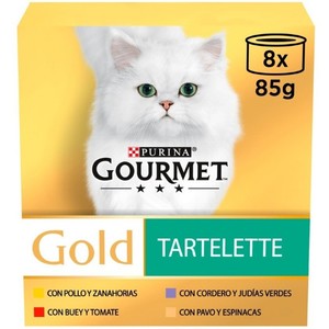 Imagen de GOURMET GOLD Menjar humit Tartelette de carn per a gat