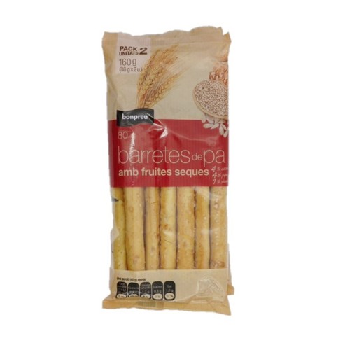 BONPREU Barretes de pa amb fruites seques
