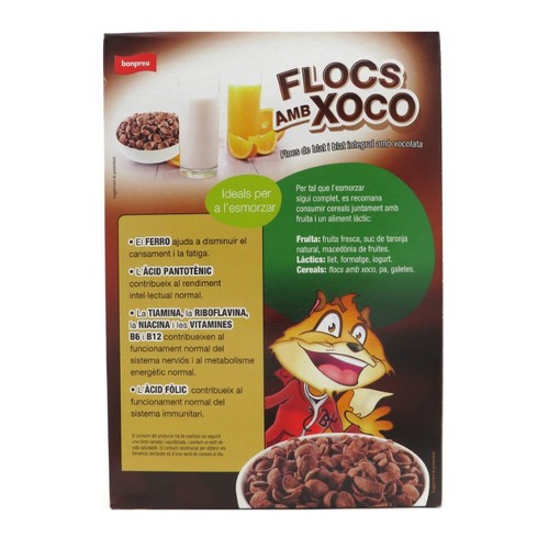 BONPREU Flocs de blat integral amb xocolata