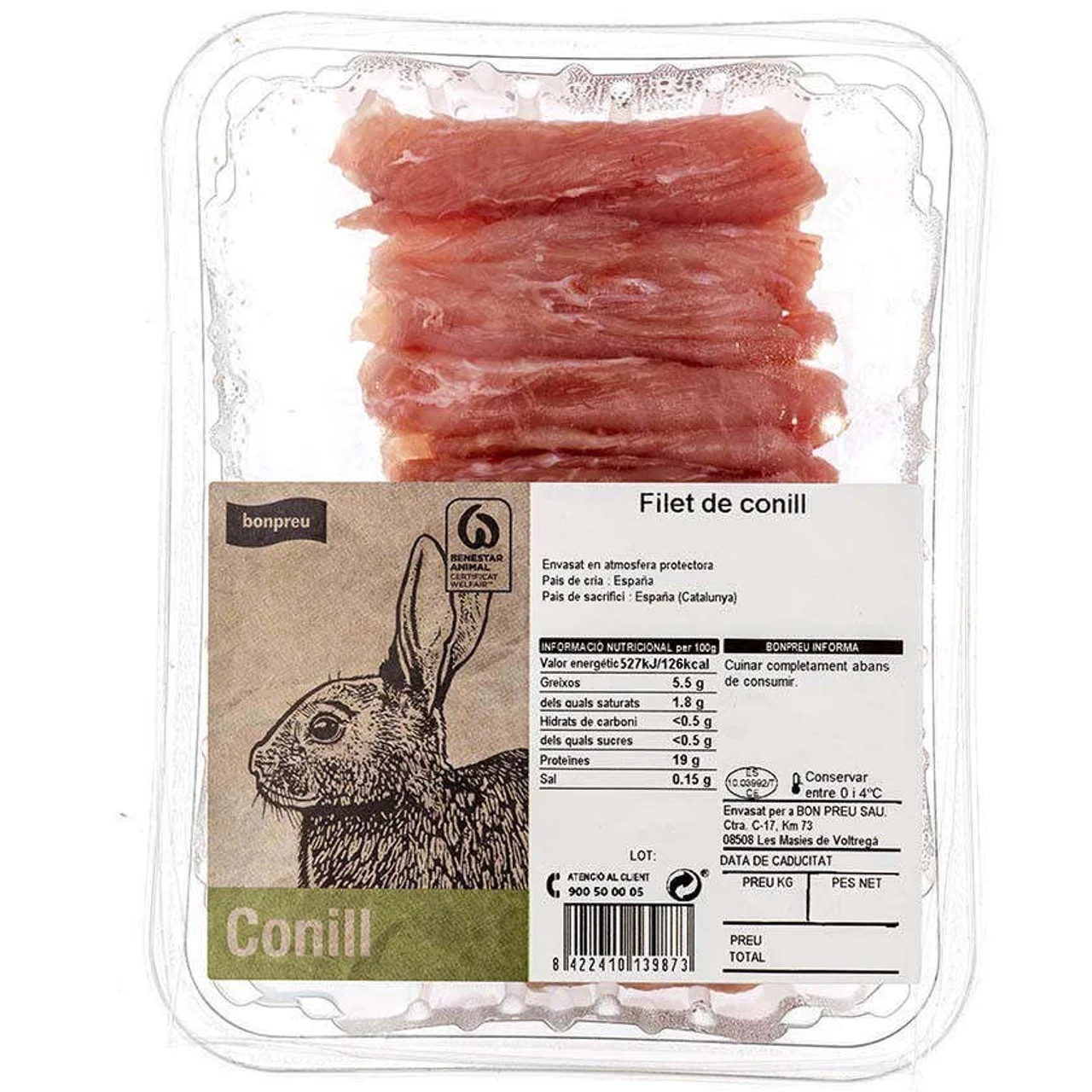 BONPREU Filete de conejo