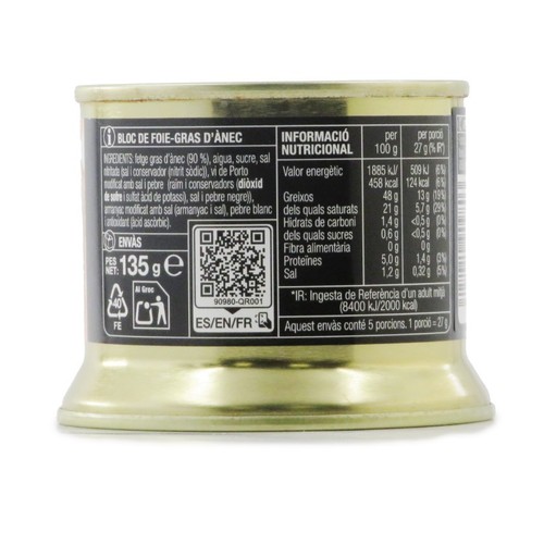 BONPREU Bloc de foie-gras d'ànec