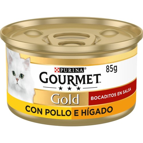 GOURMET GOLD Menjar de pollastre i fetge per a gat adult