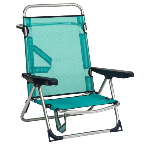 ALCO Cadira de platja plegable de color turquesa