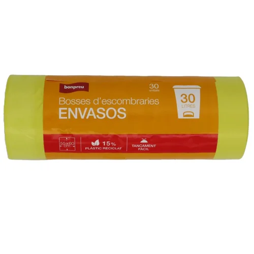 BONPREU Bolsas basura antibacterias 30 L