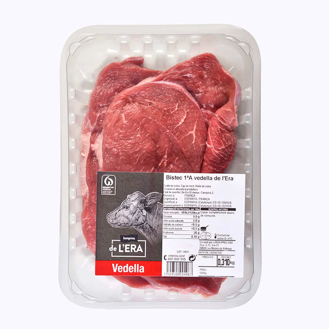 BONPREU DE L'ERA Bistec 1ªA de ternera