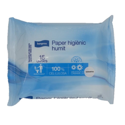 BONPREU Paper higiènic humit 15 unitats