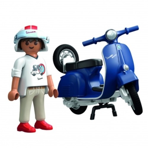 PLAYMOBIL Figura amb Vespa 150 Sprint Veloce blava