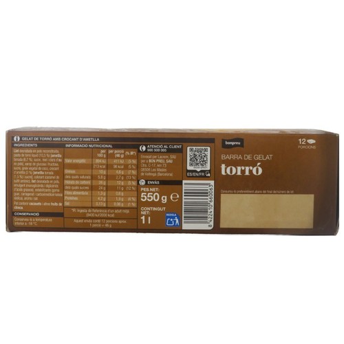 BONPREU Barra de gelat de torró