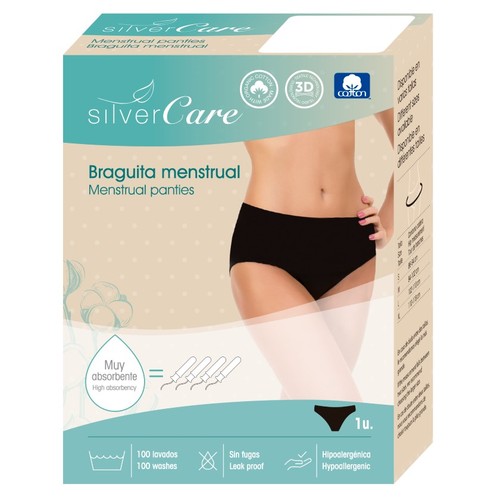 SILVER CARE Calceta menstrual talla S ecològica