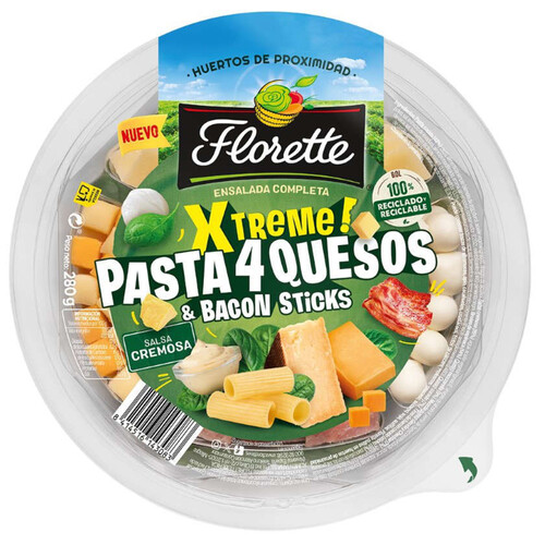FLORETTE Amanida de pasta 4 formatges i bacó Xtreme