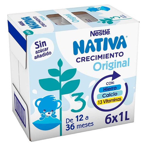 NATIVA Llet de creixement Original 6x1 L en cartró