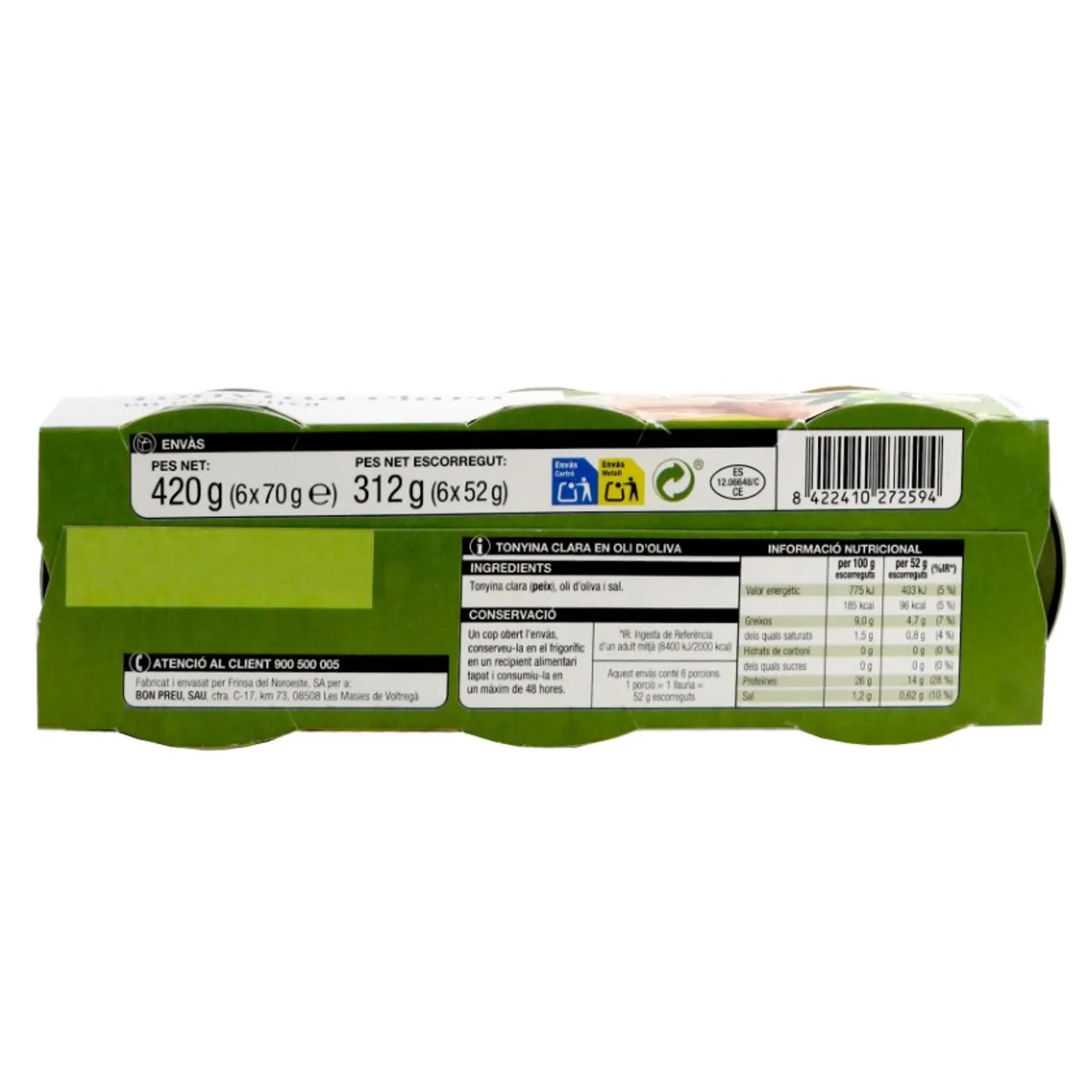 BONPREU Atún claro con aceite de oliva
