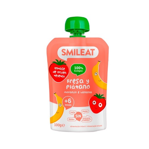 SMILEAT Puré de maduixa i plàtan