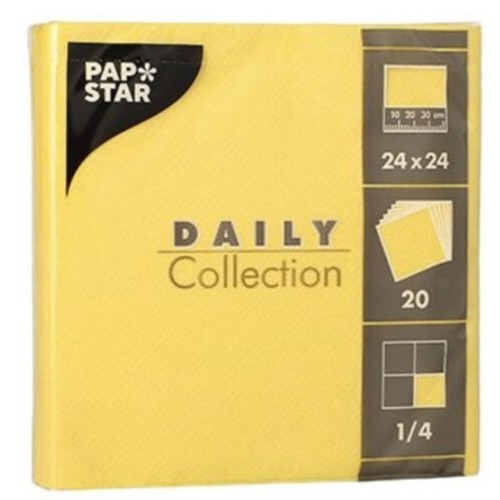 PAPSTAR Tovallons grocs Papstar 24x24cm