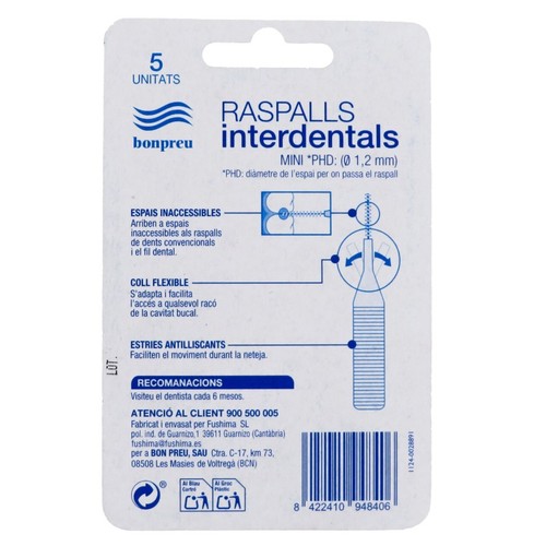 BONPREU Raspalls interdentals minis 1.2 mm
