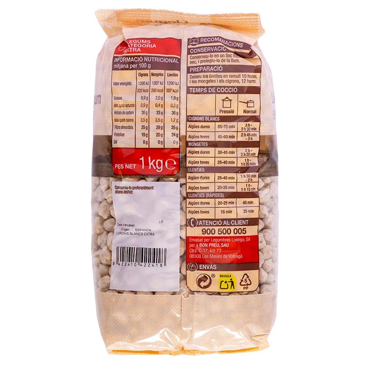 BONPREU Garbanzos blancos