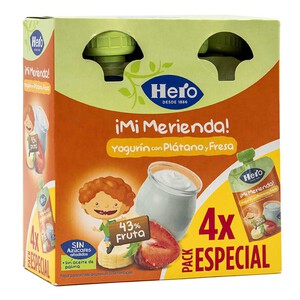 HERO Puré de fruites iogurt amb plàtan i maduixa