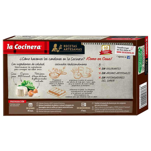 LA COCINERA Canelons d'espinacs i formatge fresc