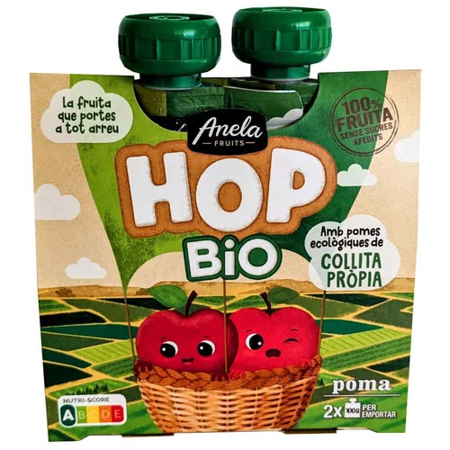 HOP BIO Compota de manzana y pera ecológica