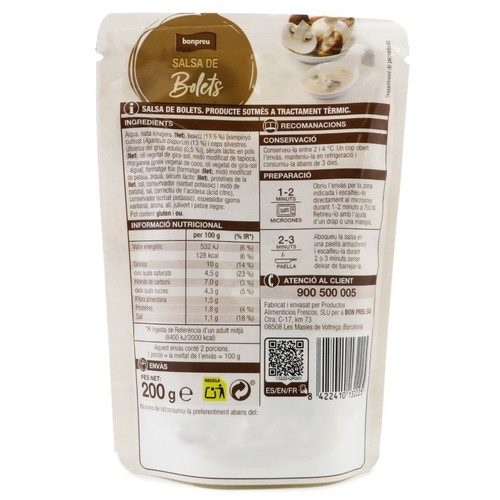 BONPREU Salsa de bolets