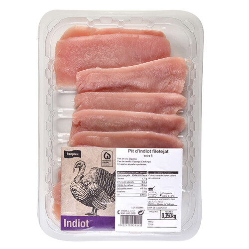 BONPREU Pit d'indiot filetejat extra fi