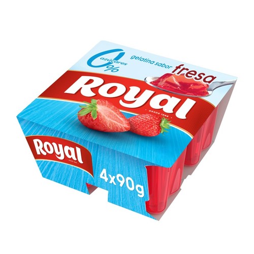 ROYAL Gelatina gust maduixa 0% sucres en lot de 4