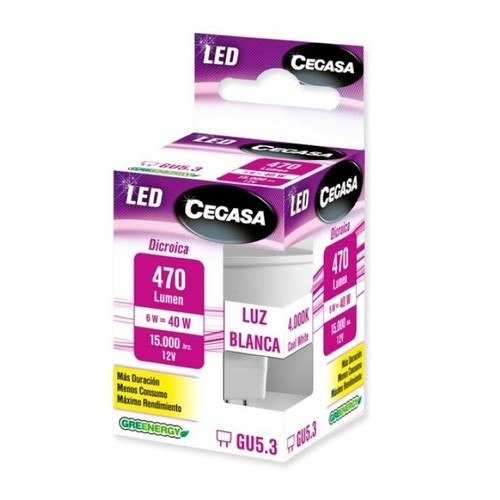 CEGASA Bombeta Led GU5,3 llum blanca 6W-4.000K